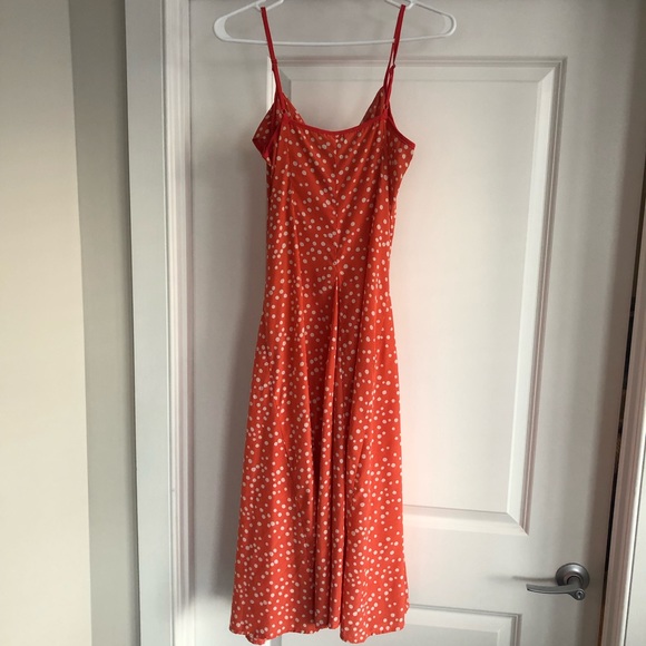 Esley - Red/Orange Polka Dot Midi - Size S - Picture 6 of 6